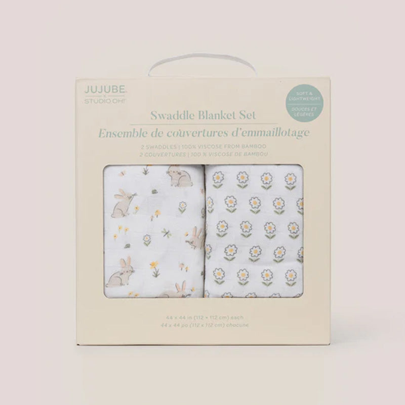 Jujube 2-Pack Square Swaddle Blanket Set - Bunny Hollow