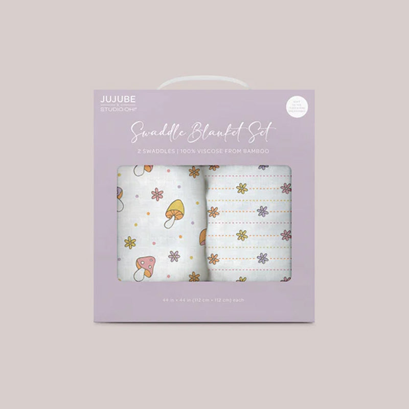 Jujube 2-Pack Square Swaddle Blanket Set - Mushy Love