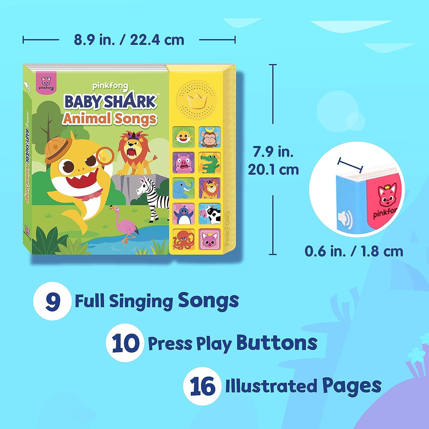Pinkfong Baby Shark Animal Songs 10 Button Sound Book