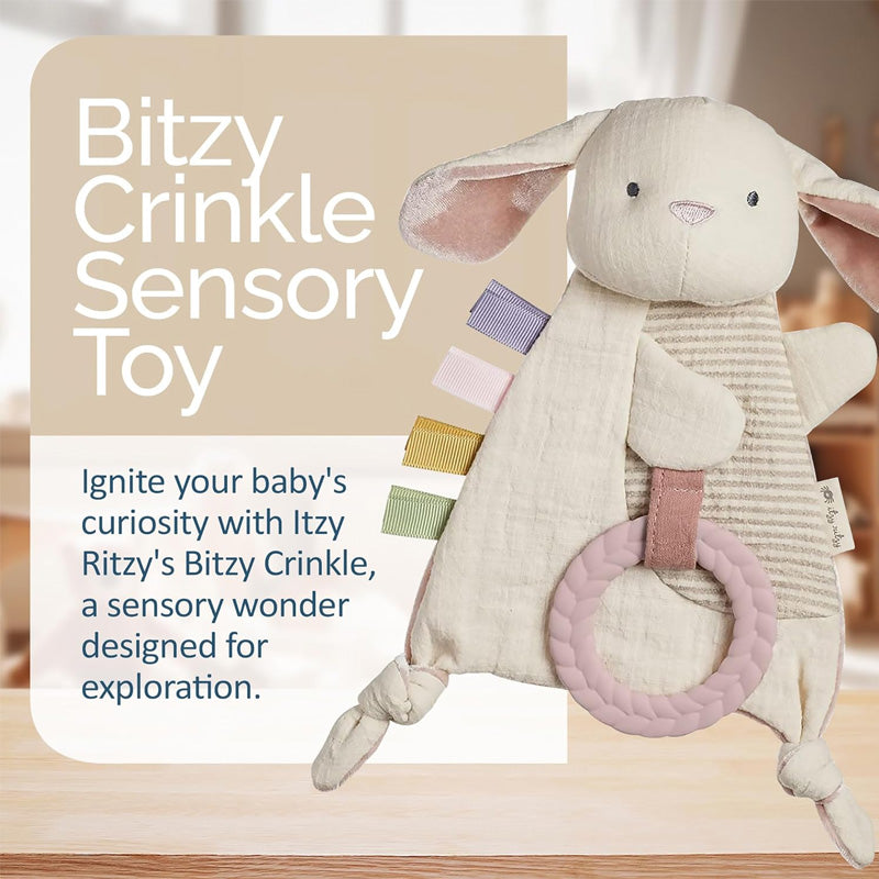 Itzy Ritzy Bitzy Crinkle™ Sensory Crinkle Toy with Teether - Bunny