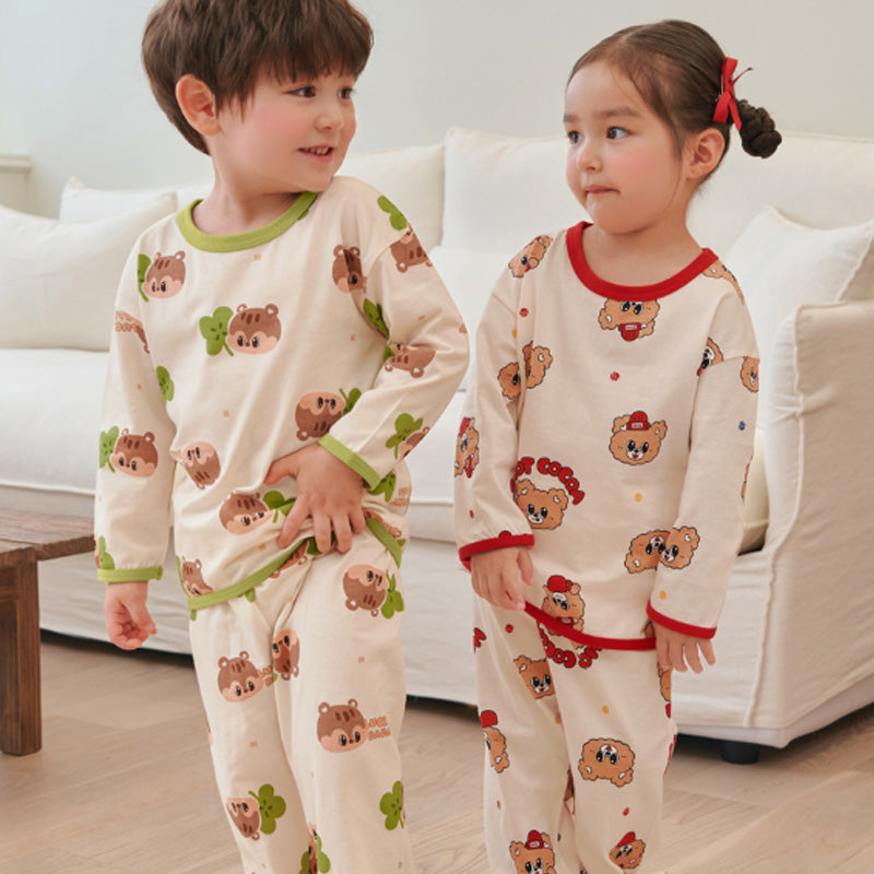 Korean Kids Cotton Pajamas Set-Lucky Dada