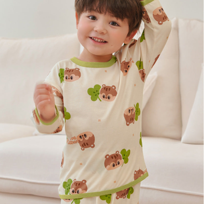 Korean Kids Cotton Pajamas Set-Lucky Dada