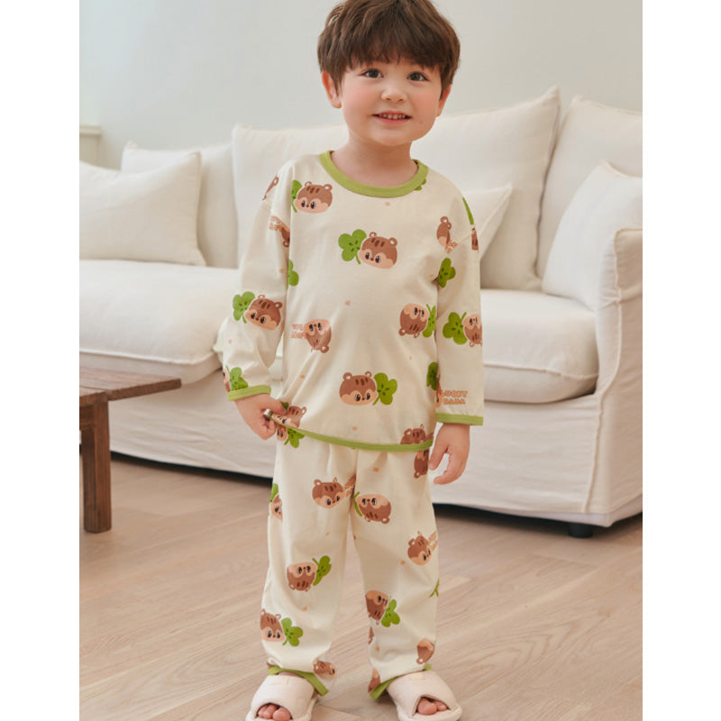 Korean Kids Cotton Pajamas Set-Lucky Dada