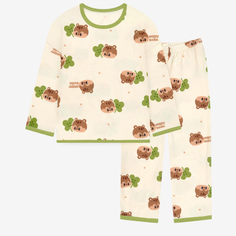 Korean Kids Cotton Pajamas Set-Lucky Dada