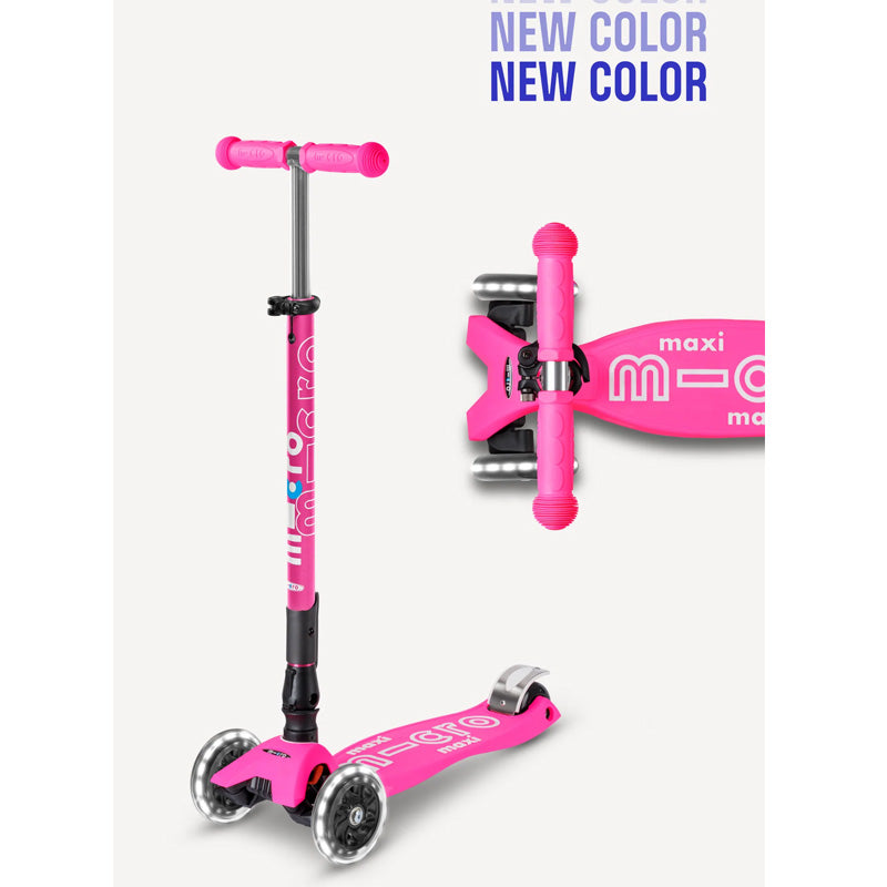 Micro Kickboard Maxi Deluxe Foldable LED Scooter Age 5-12