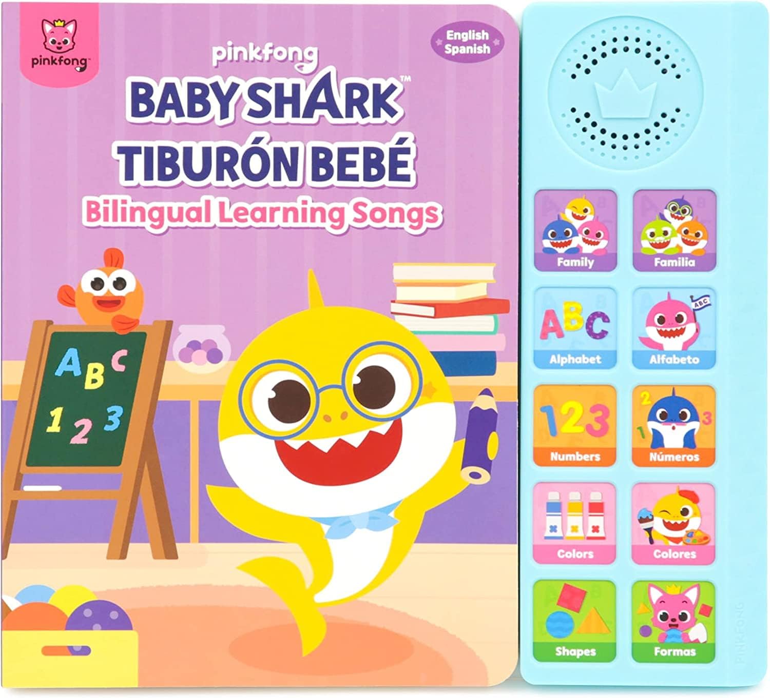 Pinkfong Baby Shark English Spanish Bilingual Learning Songs Sound Book