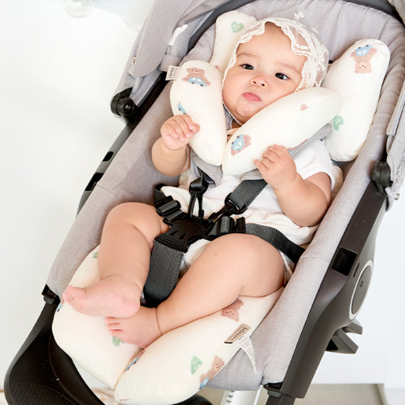 Bebenuvo Stroller Seat Pad-Cingcing Bear+neck cushion