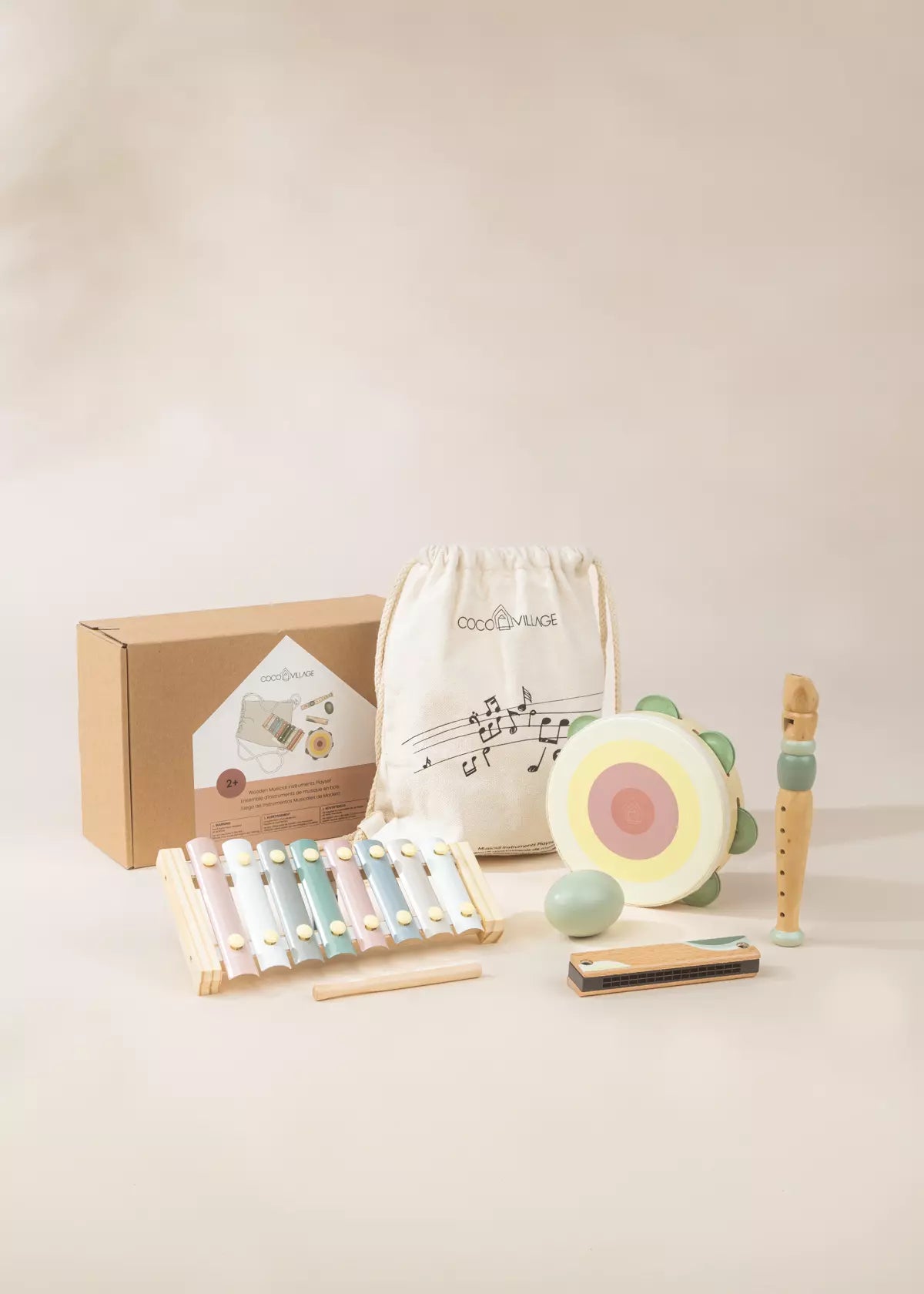 COCO VILLAGE Wooden Musical Instruments Playset