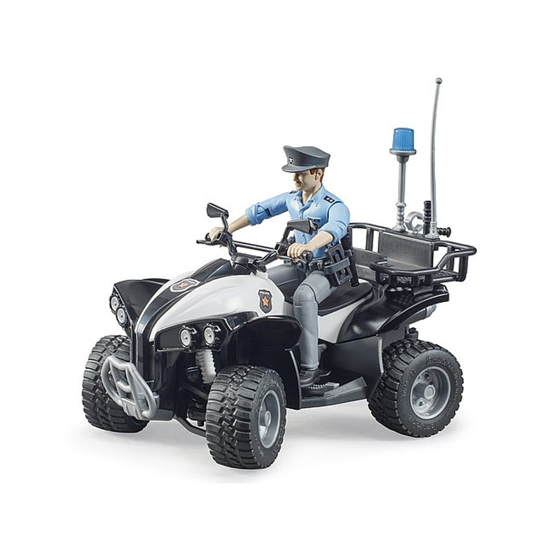 Bruder 63011 Police Quad w/ Light Skin Policeman and Accessories