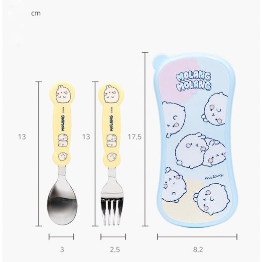 Molang Easy Wash Spoon Fork Case Set