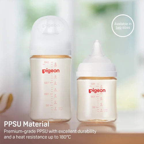 Pigeon PPSU Wide Neck Baby Bottle 2 Packs, 8.1 Oz (3+ months)