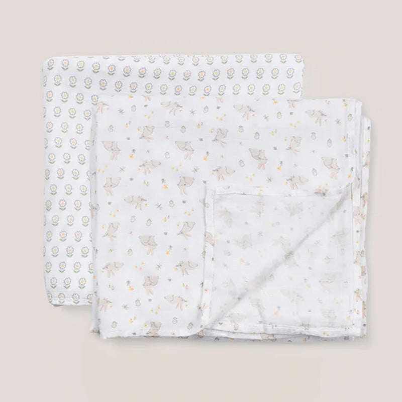 Jujube 2-Pack Square Swaddle Blanket Set - Bunny Hollow