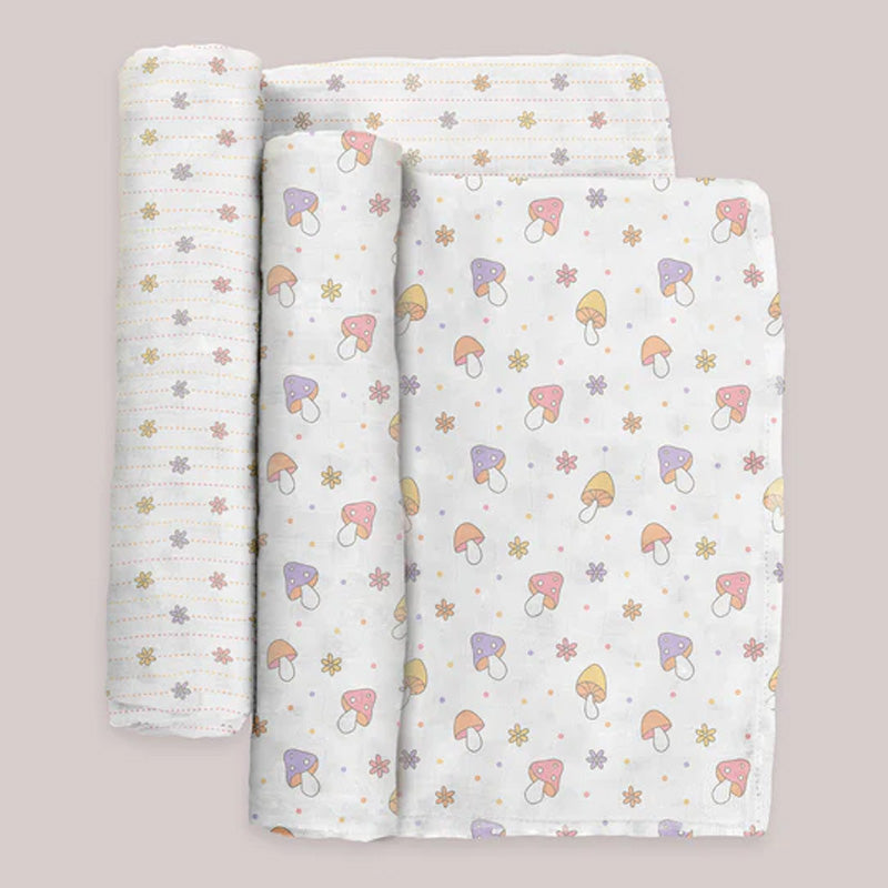 Jujube 2-Pack Square Swaddle Blanket Set - Mushy Love