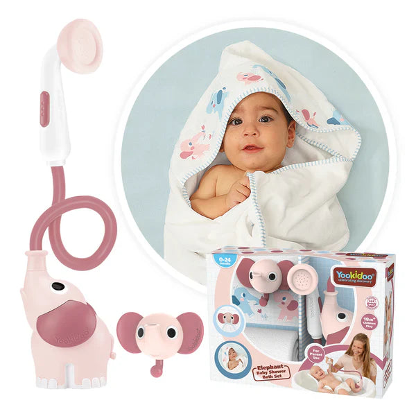 Yookidoo Elephant Baby Shower Bath Set For 0-24 Months