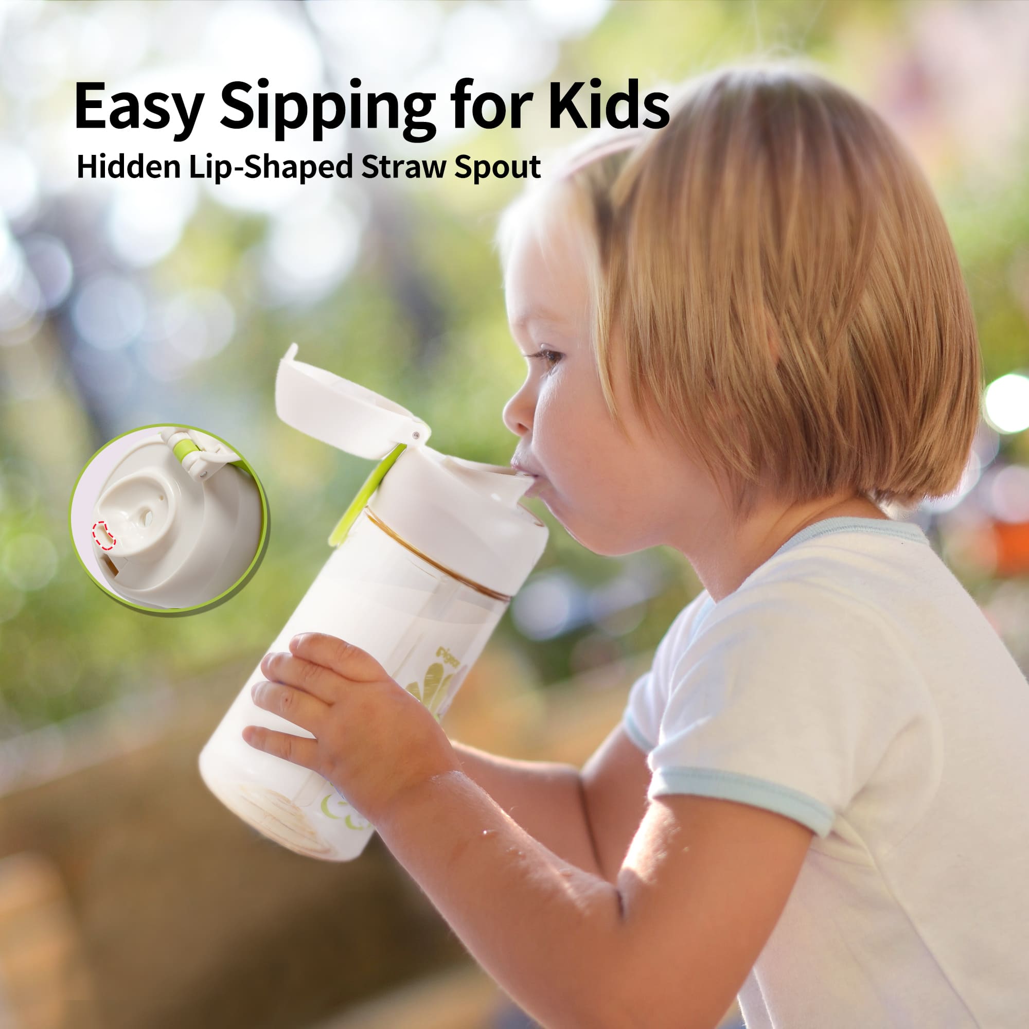 Pigeon PPSU Dual Drinking Spouts Straw Cup 500ml - Green