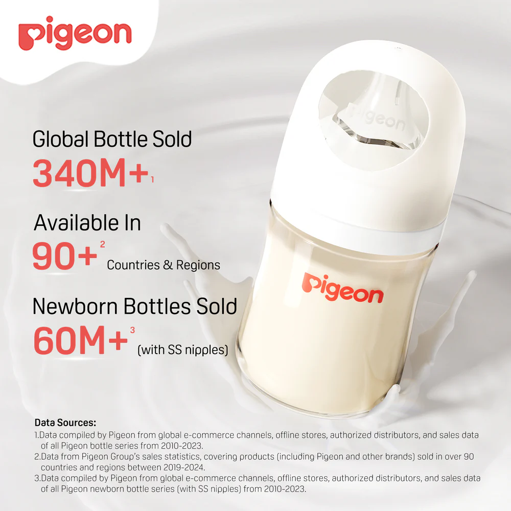 Pigeon PPSU Wide Neck Baby Bottle 2 Packs,5.4 Oz (160ml)