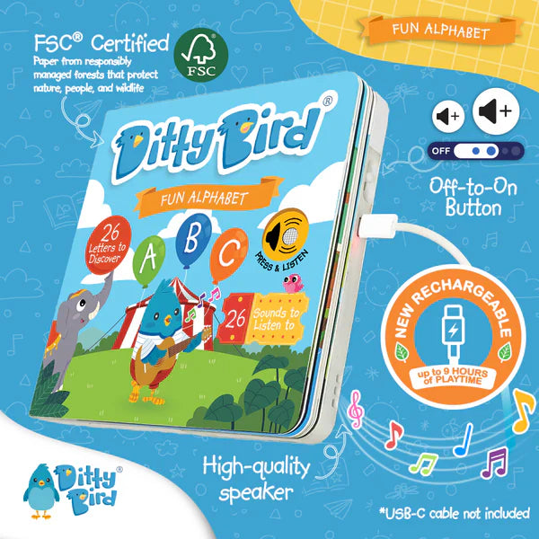 Ditty Bird ABC Fun Alphabet | USB-C rechargeable