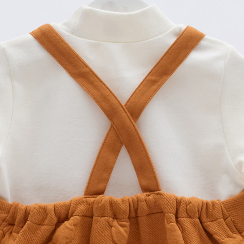 Akkomi Camel  Korean Baby Overall and T-Shirt Set
