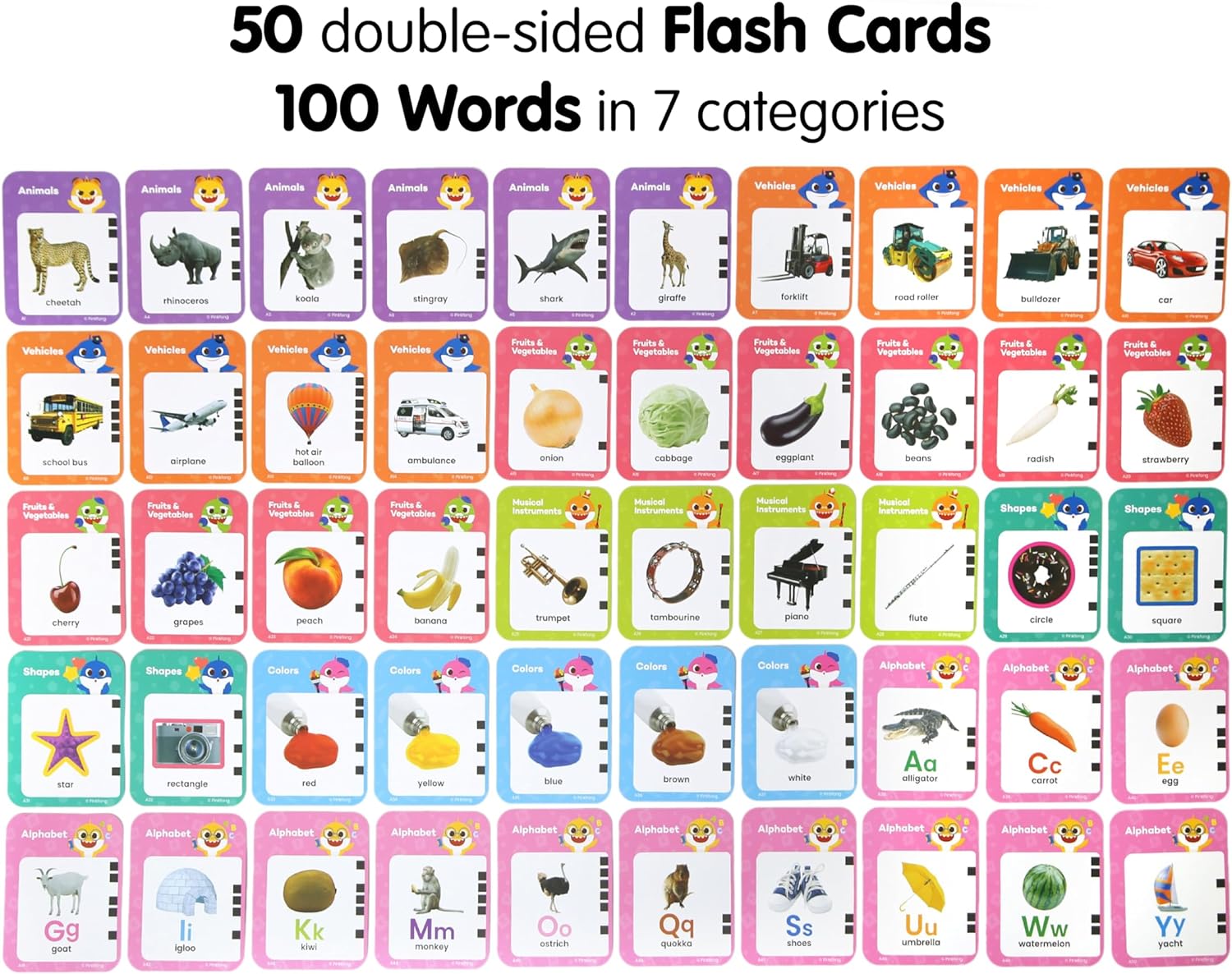 Pinkfong Baby Shark Flash Card Learning Bus