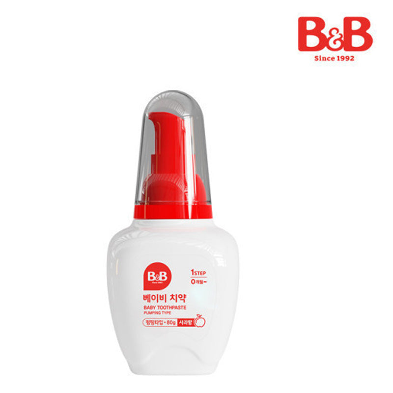 B&B Baby Toothpaste Pumping Type Apple 80g (Step 1) – Queens Baby