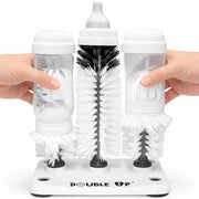 Double Up Baby Bottle Cleaning Brush Set with Suction Base for Wide Neck Bottles