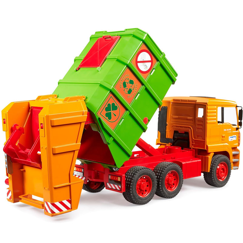 Bruder 01056 50th Anniversary Limited Edition Man TGA Garbage Truck (Orange)