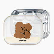 UBMOM Choco Mong Stainless Steel Divided Plate With Lid