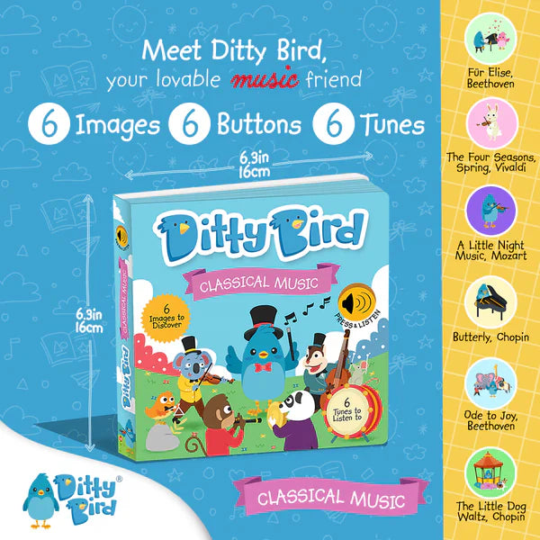 Ditty Bird Classical Music | USB-C Rechargeable