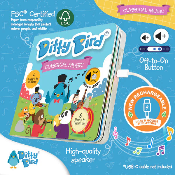 Ditty Bird Classical Music | USB-C Rechargeable