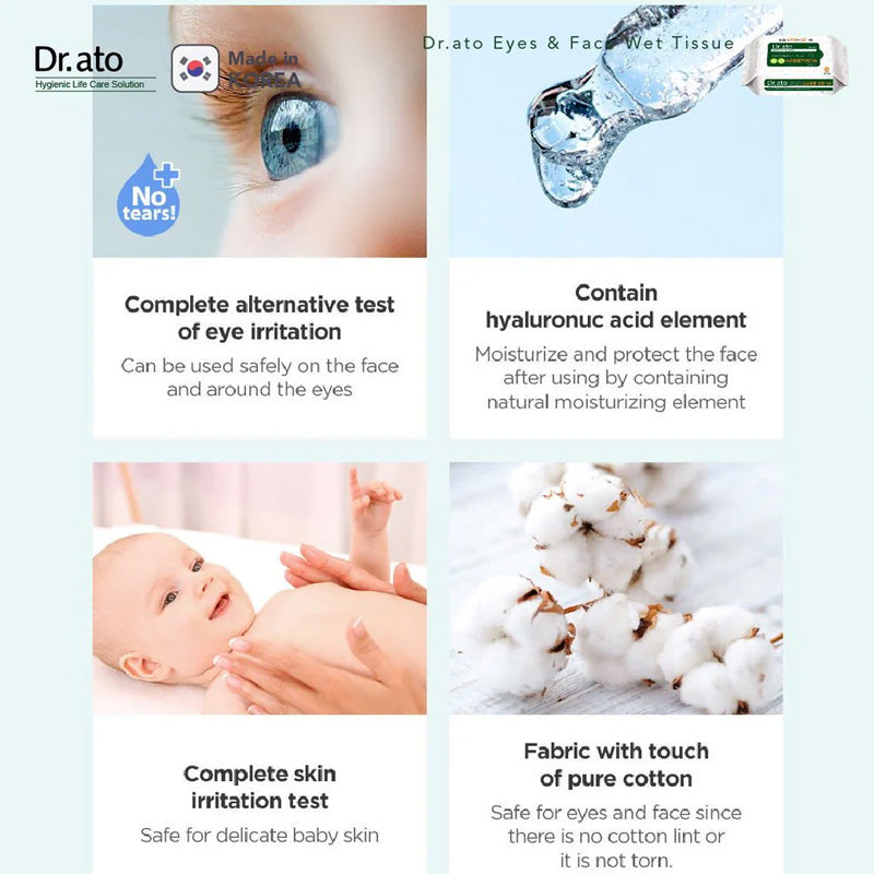 Dr.ato Eyes & Face Wet Tissue 20p X 6packs