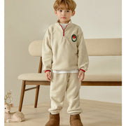 Korean Kids Fleece Santa Top & Bottom Set