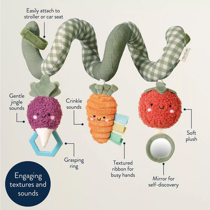 Itzy Ritzy Bitzy Spiral Car Seat Activity Toy - Veggie