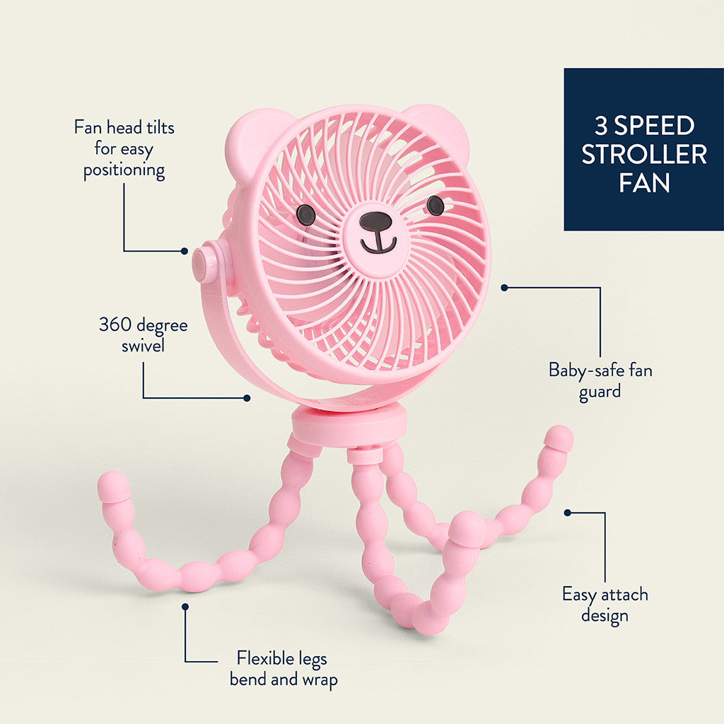 Itzy Ritzy Itzy Breeze 3-Speed Stroller Fan - Pink