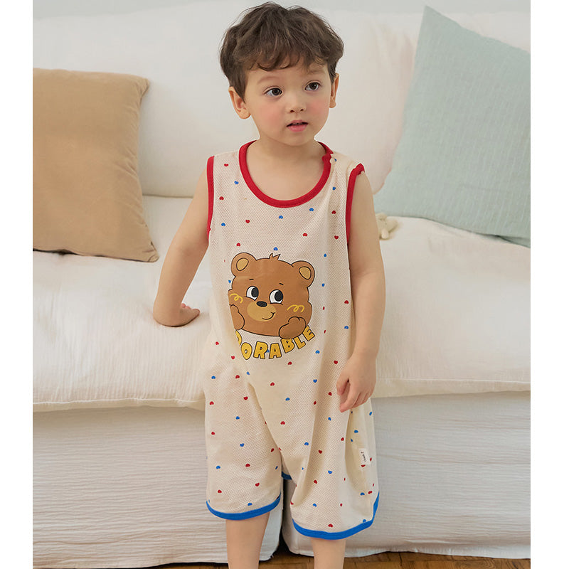 Kids Cotton Cool Mesh Sleeping Vest - Bear