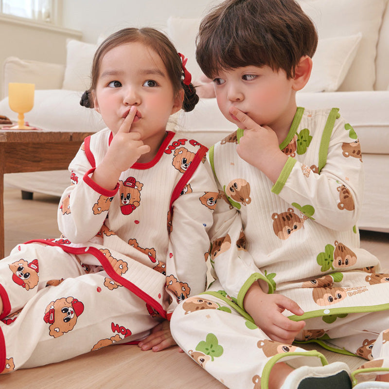 Kids Triple-Layer Quilted Long Sleeping Vest - Red Coco