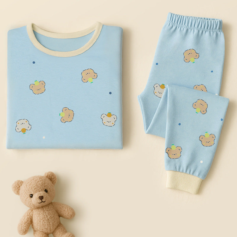 Korean Kids Cotton Pajamas Set-Sweet Bear
