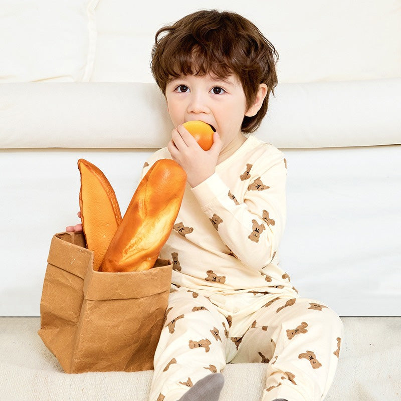 Korean Kids Organic Pajamas Set-Cotton Bear