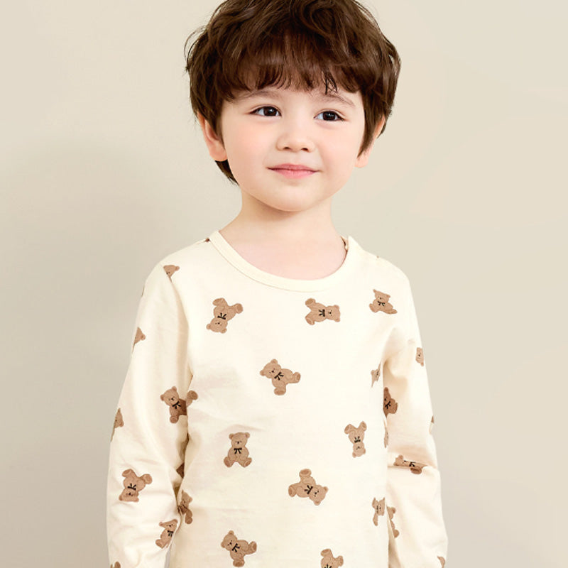 Korean Kids Organic Pajamas Set-Cotton Bear