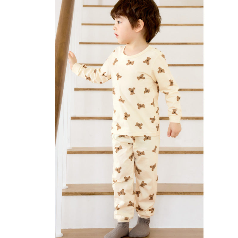 Korean Kids Organic Pajamas Set-Cotton Bear