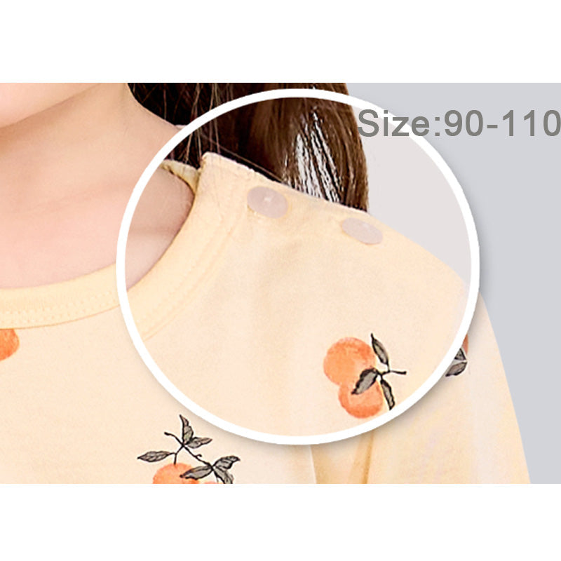 Korean Kids Organic Pajamas Set-Orange