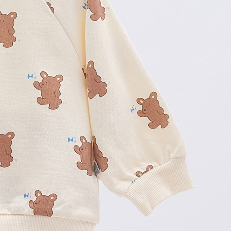 Korean Baby Top & Bottom Loungewear Set-Hi Brown