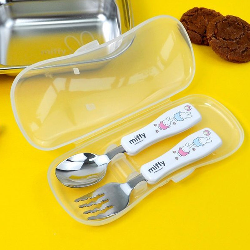 Miffy Kids Stainless Steel Spoon and Fork Set with Travel Case