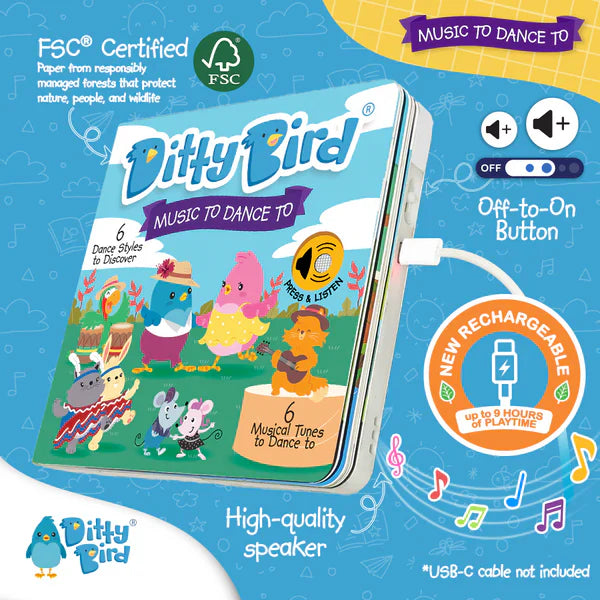 Ditty Bird Music to Dance to | USB-C Rechargeable