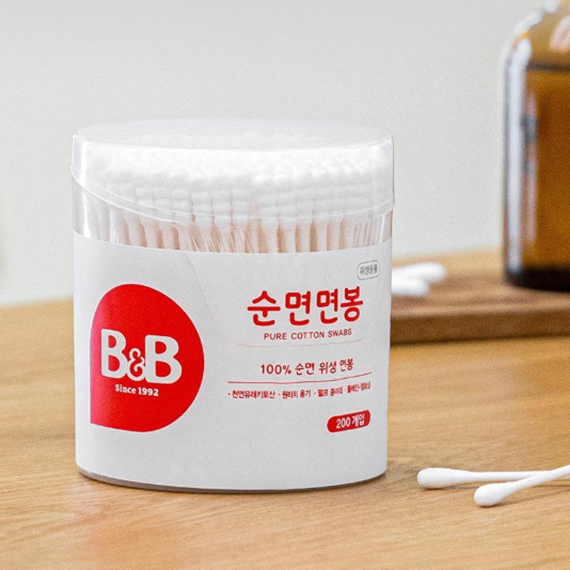 B&B Premium Cotton Swabs For Baby (Round) 200P