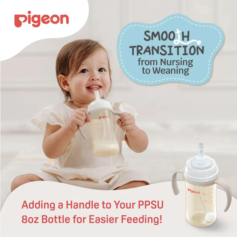 Pigeon Baby Bottle Handles (Only for PPSU Bottles 8.1oz/240ml) - Grey