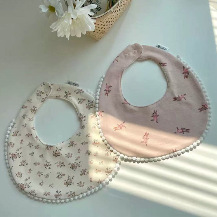 Pom Pom Cotton Baby Bib
