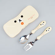 Rilakkuma Kids Spoon & Fork Set with Case