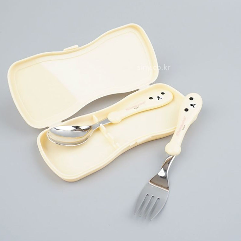 Rilakkuma Kids Spoon & Fork Set with Case