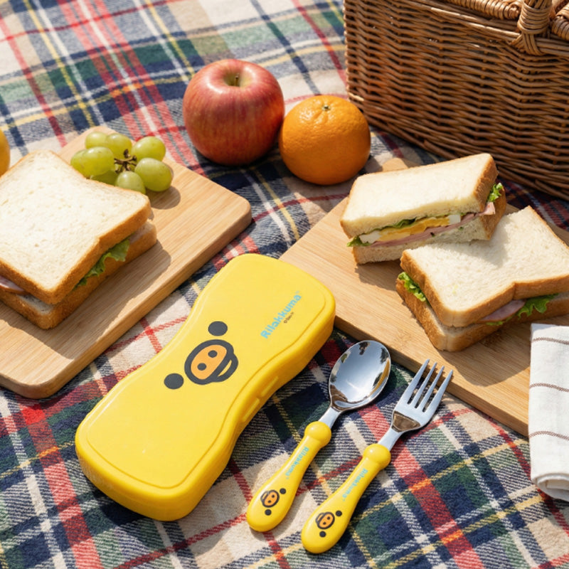 Rilakkuma Kids Spoon & Fork Set with Case
