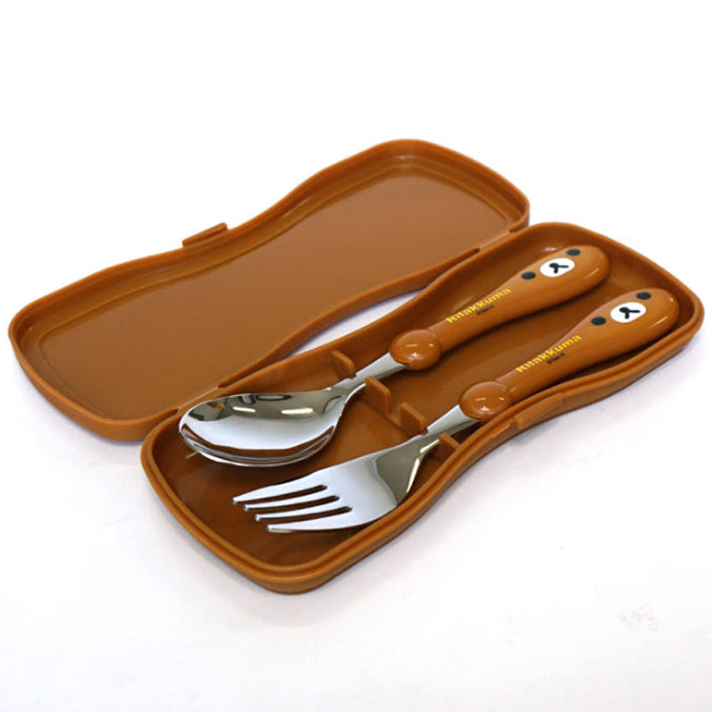 Rilakkuma Kids Spoon & Fork Set with Case